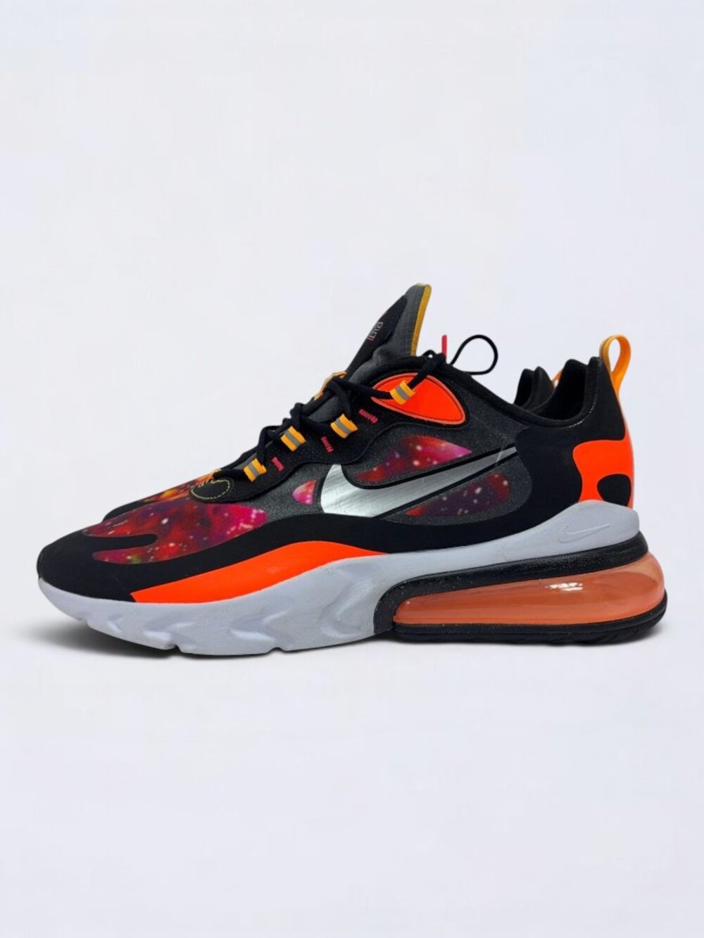 Nike Air Max 270 React Supernova 2020 Sneakers Mens 13 Black Orange Galaxy